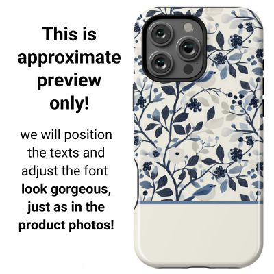 Custom Name Blue Bird & Flower iPhone Case